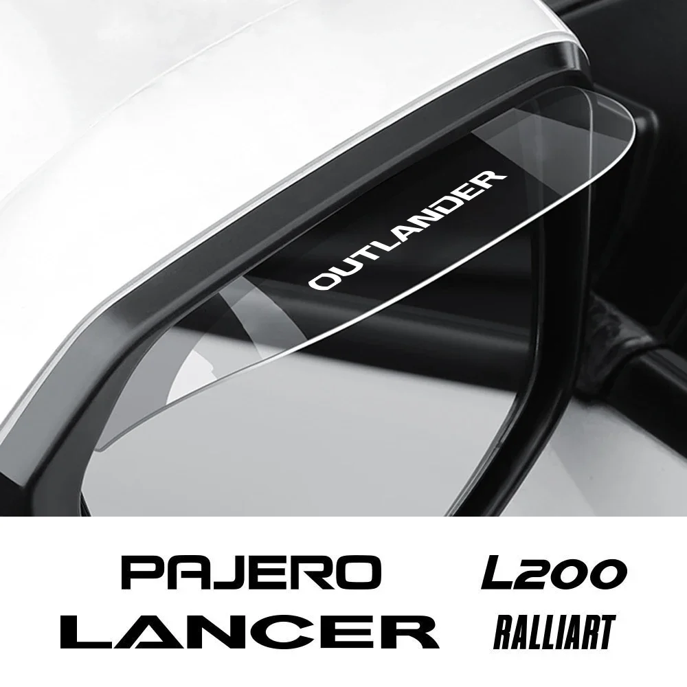 Car Rain Eyebrow for Mitsubishi Outlander Lancer 9 EX ASX Pajero L200 Colt Eclipse Ralliart Triton Delica Evolution Accessories rearview mirror rain eyebrow rearview mirror rain guard