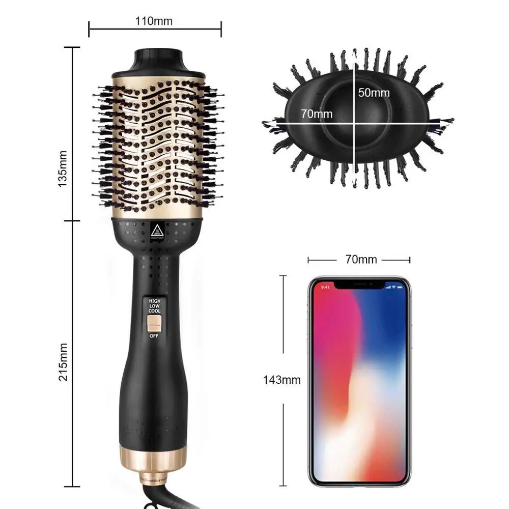 Hot Air Brush Straightener Comb Anti-frizz Negative Ion Generator Straightening And Curling Blow Dryer Multifunctional Brush 2