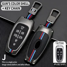 

Car Key Case Cover for Hyundai Solaris Sonata Hybrid NEXO NX4 New Grand Santa Fe Tucson 2020 2021 Accessories Car-Styling