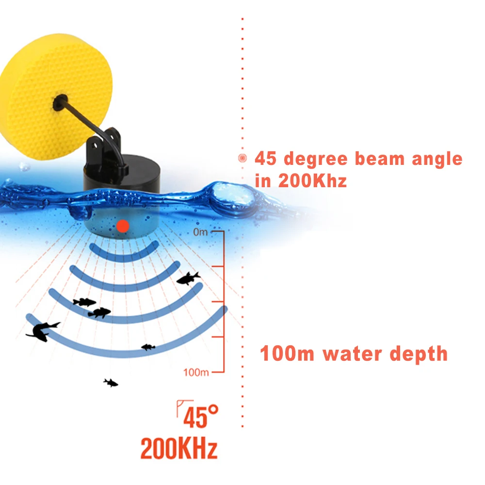 FF1108-1 Portable Fish Finder Ice Fishing Sonar Sounder Alarm Transducer  Fishfinder 0.7-100m Fishing Echo Sounder - AliExpress