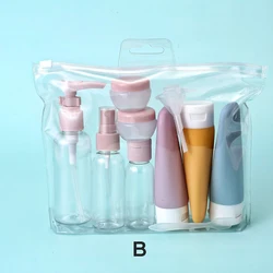 Compact Travel Toiletries Set - Refillable Skincare Containers (11Pcs - B)
