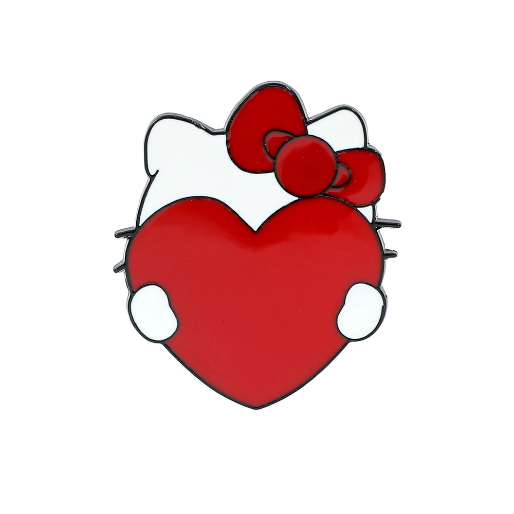 Spilla smaltata con gatto carino - Hello Kitty Cosplay Spider-Man Sanrio Distintivo da collezione Gioielli per spilla da bavero accessorio zaino