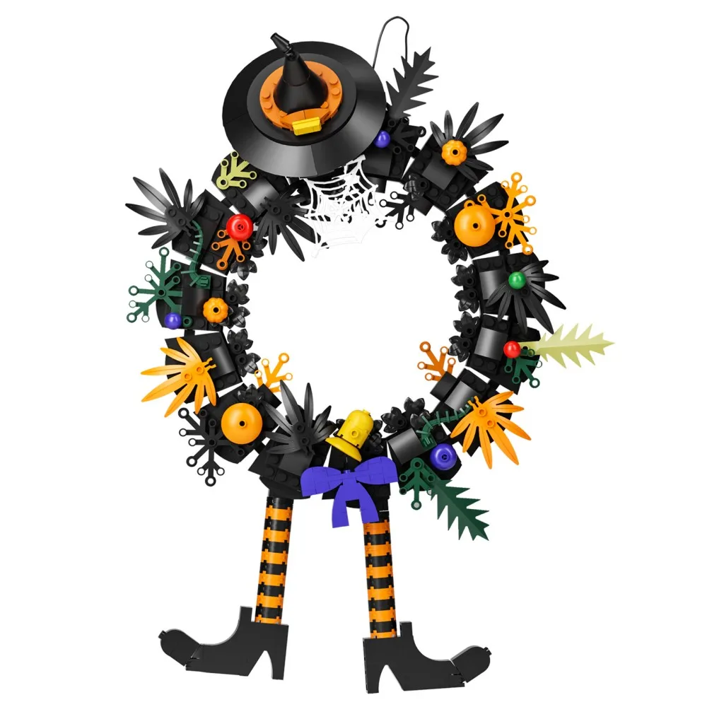 Moc Halloween Kranz Modell Bausteine Urlaub Event Party Dekoration Ornamente Girlande montiert Ziegel Spielzeug Weihnachts geschenke