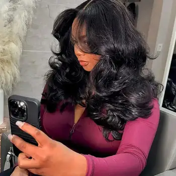 250% Glueless Wig Body Wave Human Hair Wigs Pre Cut 13x4 13x6 HD Lace Frontal Wigs Pre Plucked Curly Lace Front Human Hair Wigs 1