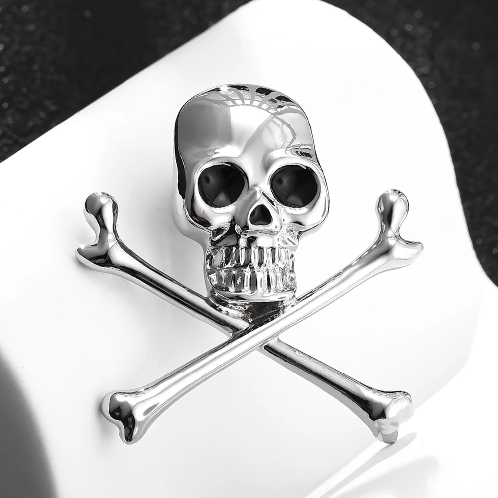 Gothic Dark Style Skull Enamel Brooch Punk Skeleton Design Pin Lapel Accessories Jewelry Badge