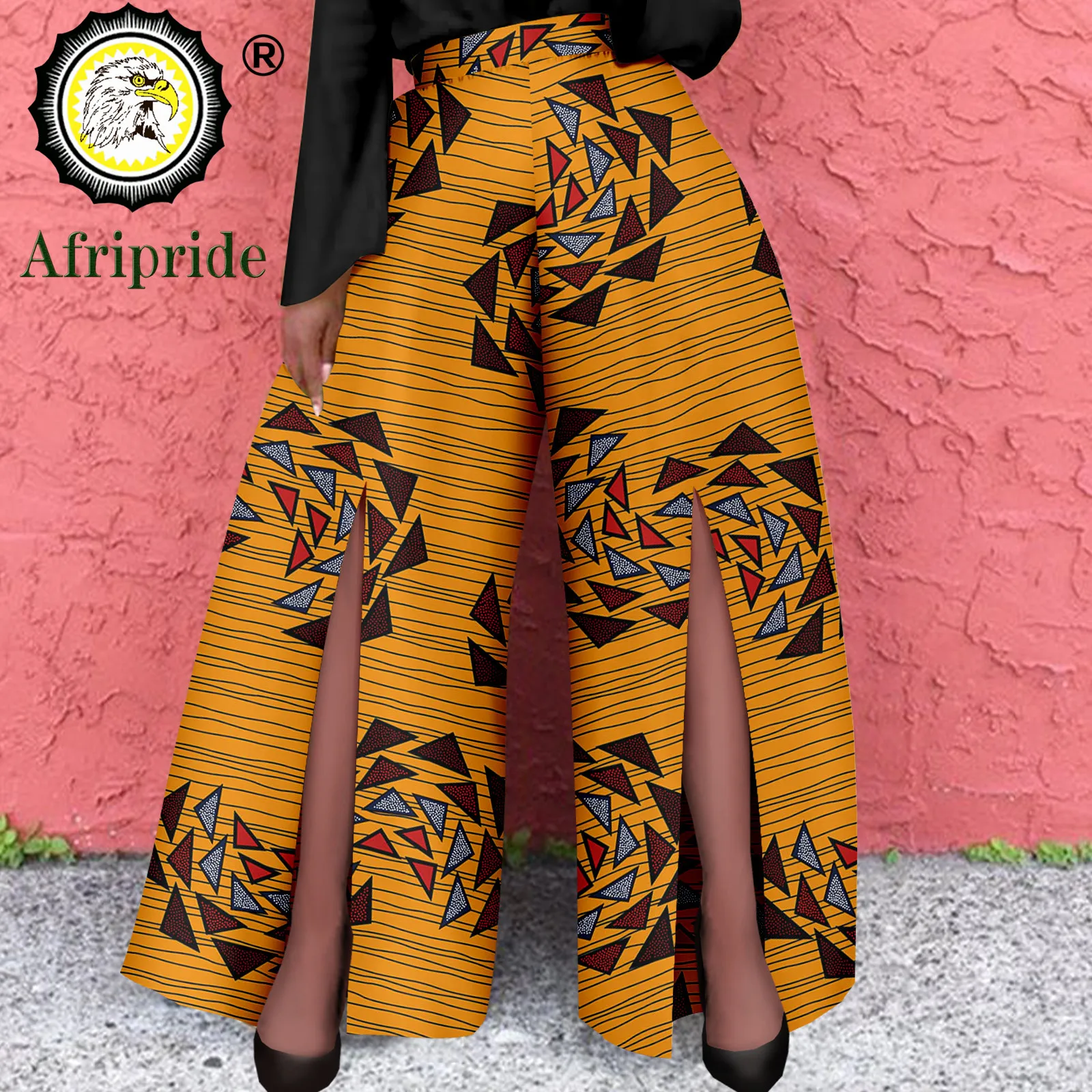 High Quality Pants African Clothes for Women Full Length Loose Trousers Print Flare Pants Ankara Wide Leg Pants A2221002