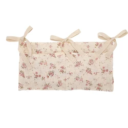 Cotton Double Pouch Baby Crib Storage Organizer (Rose)