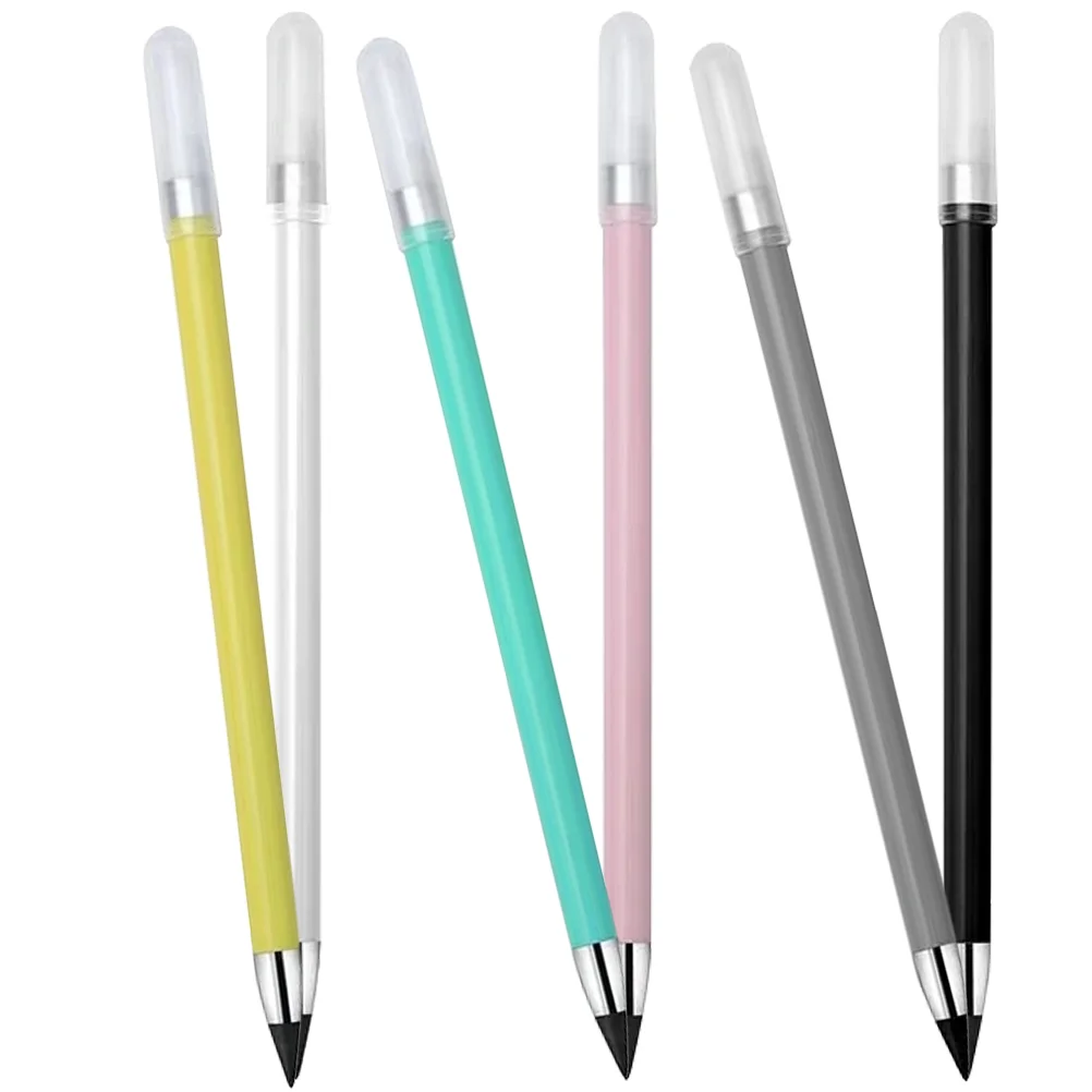 

6 Pcs Eternal Pencils Drawing Kids Metal No Sharpening Inkless Reusable Cutting Drafting Supplies Everlasting
