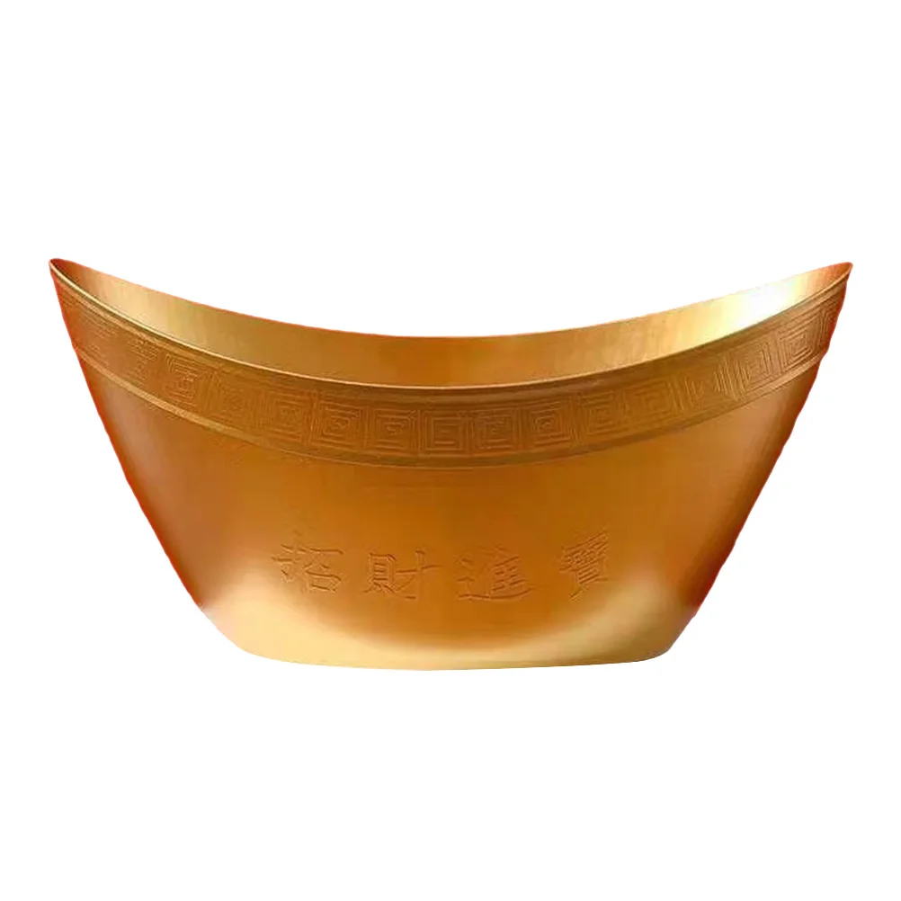 

Feng Shui Gold Ingot Yuan Bao Chinese Wealth Ingots Treasure Basin Fruit Bowl Snack Basket Lucky Money Ingot Flower Bucket