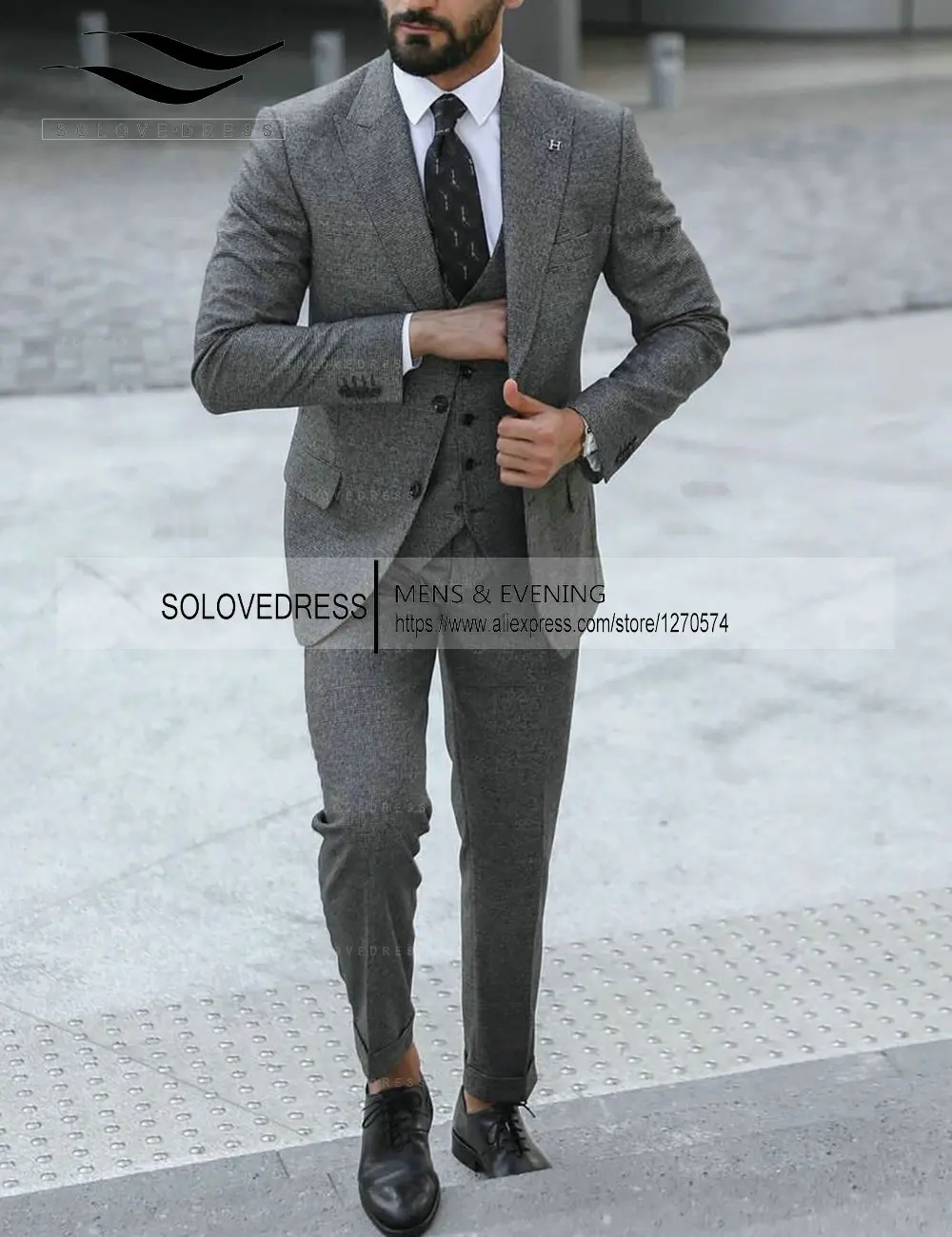 2023 Newest Wool 3 Pieces Men's Suit Blazer Set Suits For Men Elegant Tuxedo Jackets Dinner Party Jacket Wedding Grooms Vest.