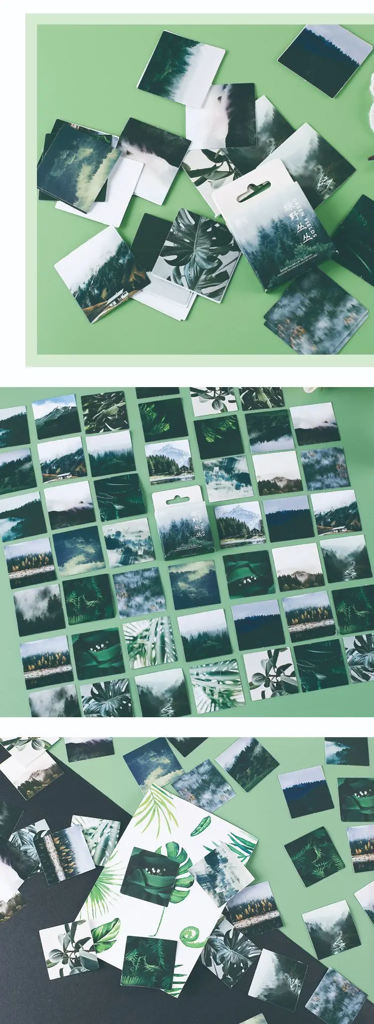 46pcs Misty Forest Decorative Stickers Scrapbooking Labels Diary Stationery Album Phone Ins Scenery Journal Planner Accessories