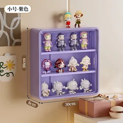Wall - Mounted Transparent Figurine Display Case with Dust - Proof Design (Purple - S)