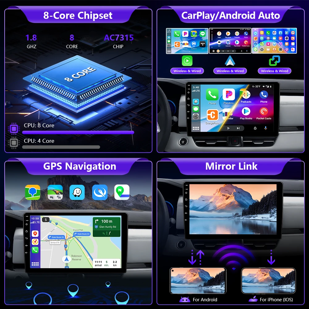 Hikity Autoradio Android 15 Per Hyundai I20 2010-2014 – 9 Pollici, 8 Core, 2G+64G, Wireless Carplay, GPS, DAB, Telecamera Posteriore - 2