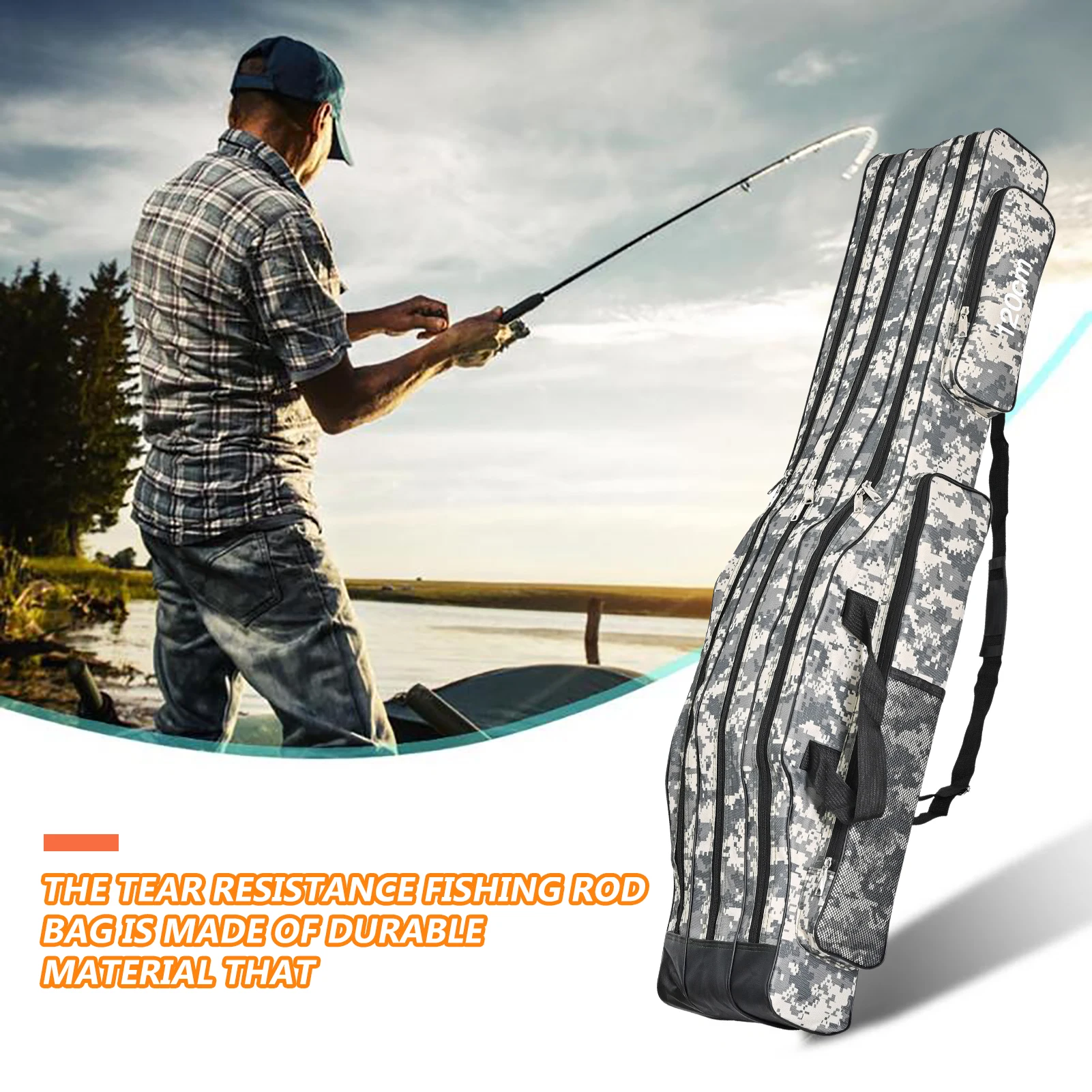 MultifunctionalFishingPoleBag120150cmDurableOxfordFishingBag