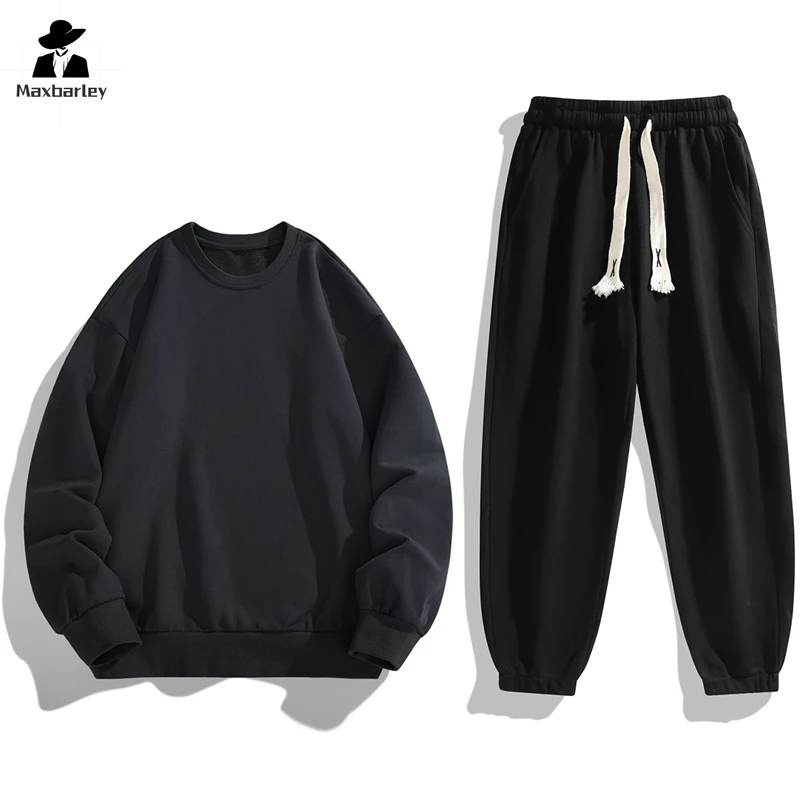 Autumn and Winter Sportswear suit Men's Crewneck Sweatshirt Sports Pants Men's suit 2-piece Casual Warm Men's Clothing Jogging