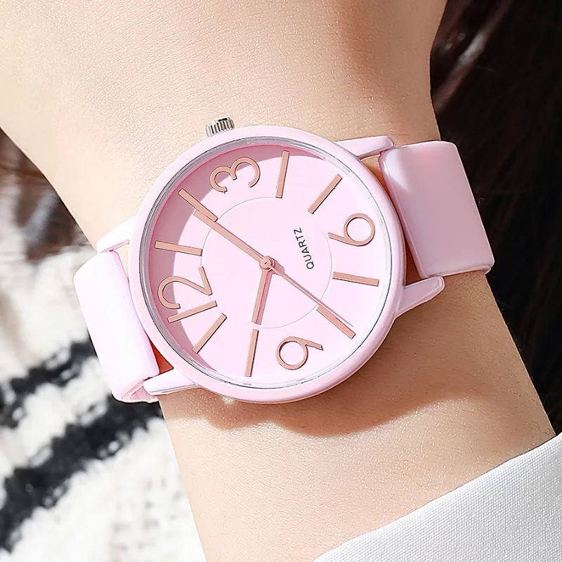 Elegant Women's Quartz Watch with Silicone Strap - Fashion Casual Timepiece