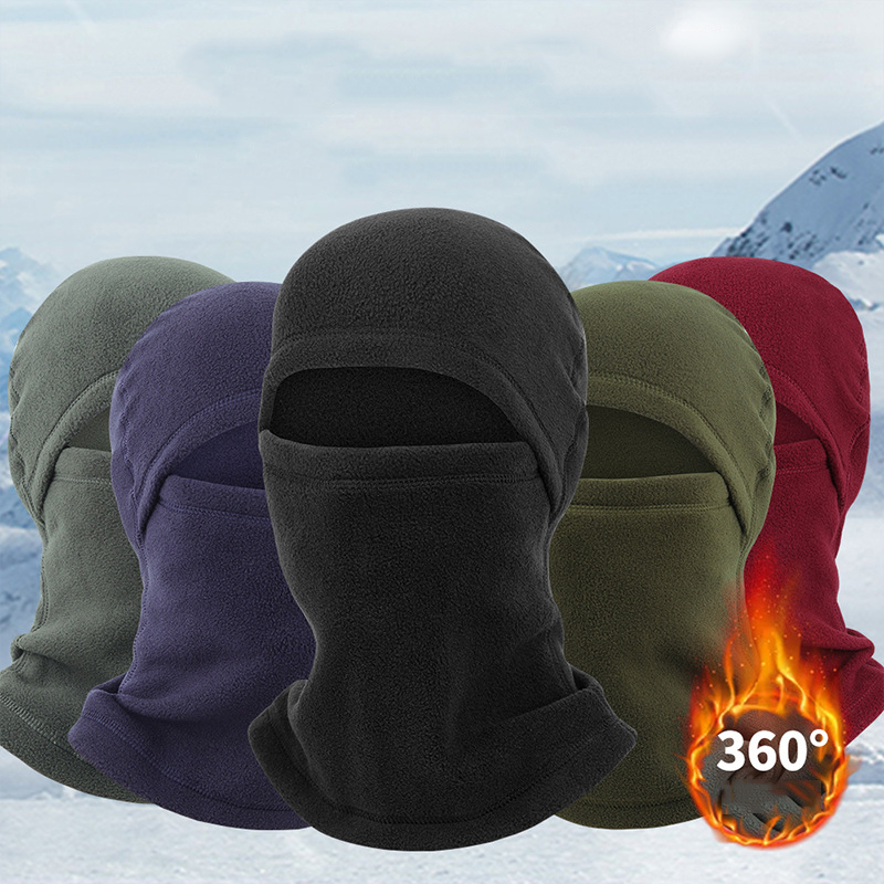 Polar Fleece Cycling Beanies For Men Women Winter Warmer Full Face Mask Cover Sports Thermal Mask Helmet Liner Ski Balaclava Cap