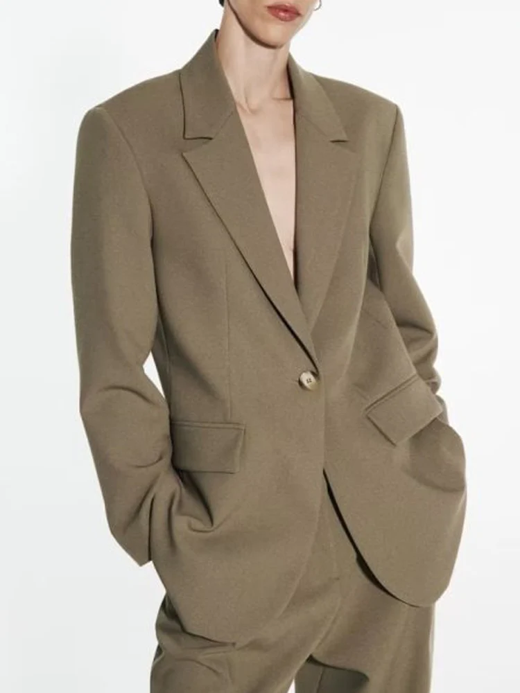 

Kumsvag 2023 Women Autumn Blazers Coats Suit Casual Solid Single Button Female ELegant Street OL Blazer Outerwear Clothing