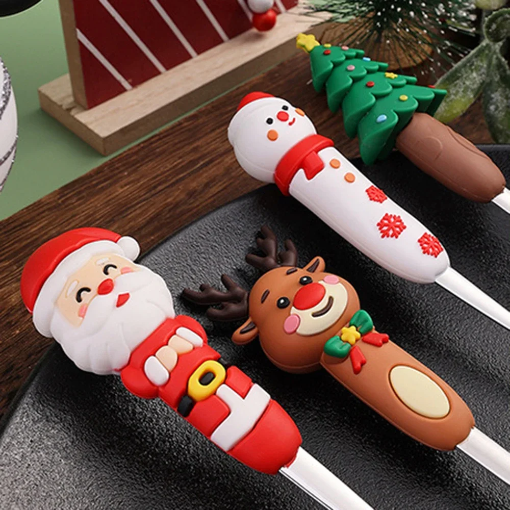 4PCS Christmas Coffee Spoons Christmas Stainless Steel Small Spoon Teaspoons Dessert Spoon New Year Christmas Ornament Tableware