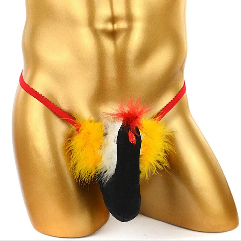 

Men Low Waist T-Pants Sexy Creative Cartoon Bird Bikini Pouch G-String Breathable Thongs Briefs Temptation Underwear Underpants