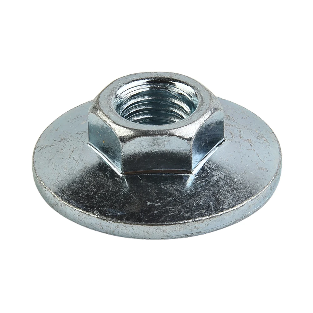 1pc Angle Grinder Disc Quick-Change Locking Flange Nut Quick Release Silver Hexagon M14 Fit For 125/150/180/230 Angle-Grinder 2pcs m10 angle grinder hexagon flange nut quick release locking set tool for 100 125 type thread inner outer flange