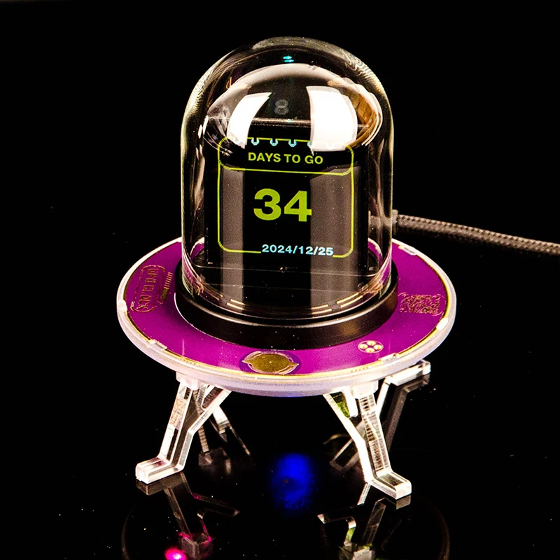 Digital Table Clock WiFi Alarm IPS Screen RGB Lighting
