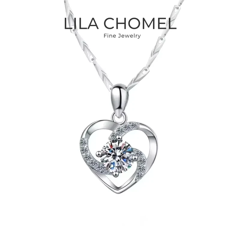 Celestine Promise - Moissanite Pendant Necklace 1