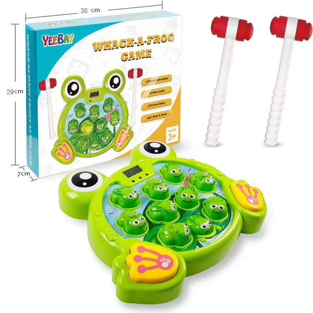 Funny and Cute Multiplayer Game Parent-child Desktop Game Hit Hamster Game Toy With Music Light Effect Interactive Whack A Frogs 1