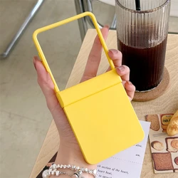 Ultra Thin Candy Color Hard PC Matte Phone Case with Hinge Protection & Shockproof Cover - Galaxy Z Flip5 (Yellow)