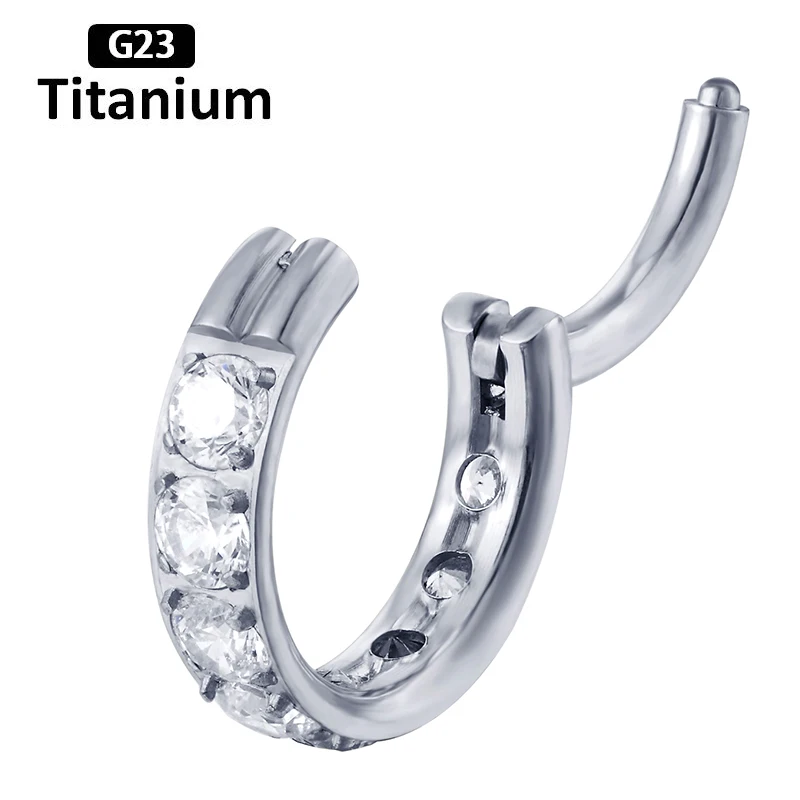 ASTM F136 Titan Piercing Klappbarer Segment-Septumring Nasenringe Clicker Ohrknorpel Tragus Helix Conch Körperschmuck Ohrringe – Detail 6