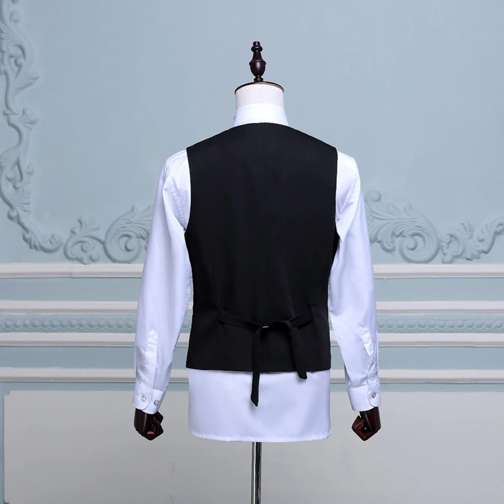 Single-breasted Men's Sleeveless Vest Round Lapel Elegant Suits for Men Vest Suit Man Waistcoat Social Blazer Clothing