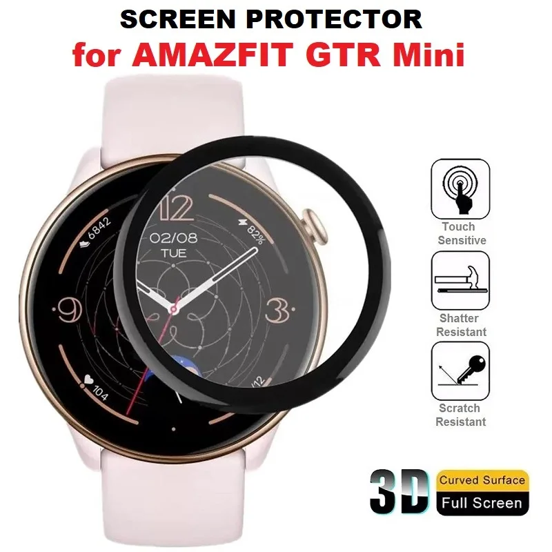 

3PCS 3D Curved Edge Screen Protector for Amazfit GTR Mini Smartwatch Full Cover Soft Protective Film