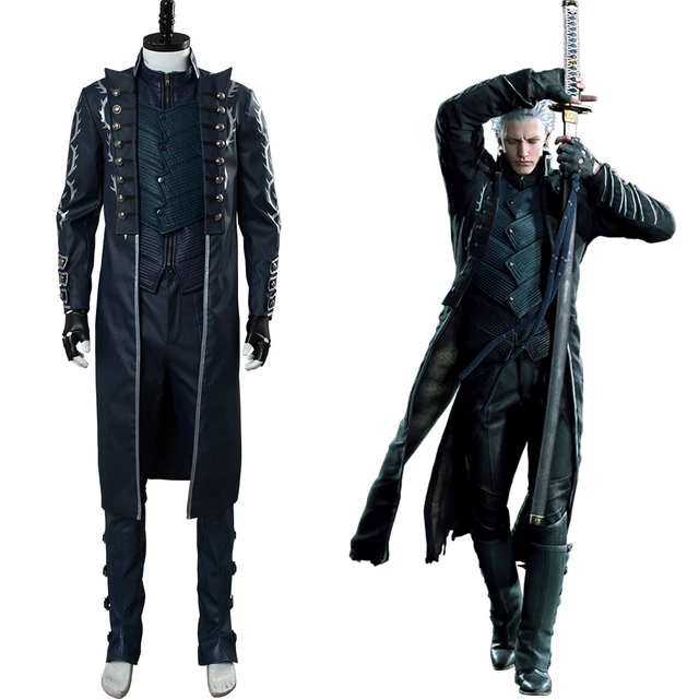  Adult Vergil DMC 5 Cosplay Jacket Men Virgil Coat