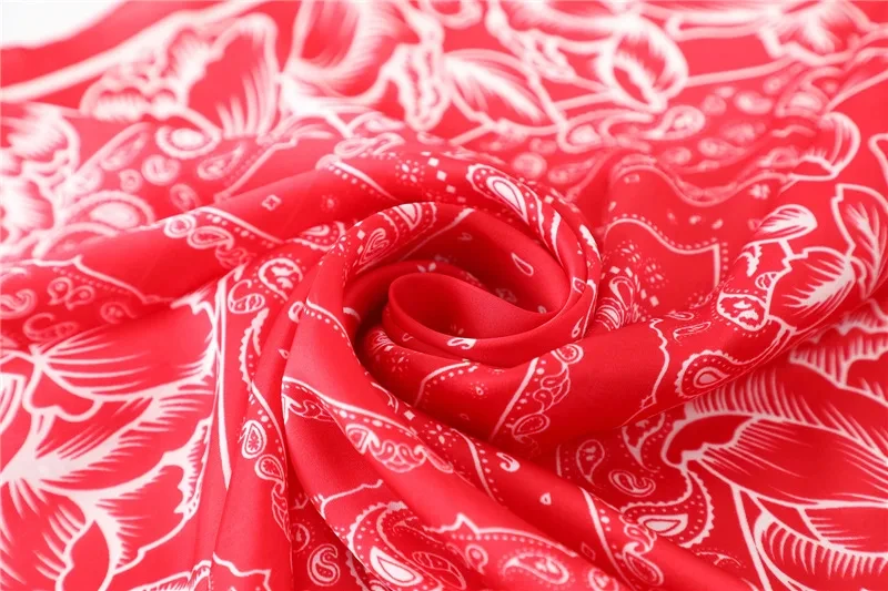 Luxus Blumen druck quadratischen Seiden schal für Frauen Hijab Haar bänder 70cm Halstuch weibliche Satin Schal Band Stirnband – Detail 14