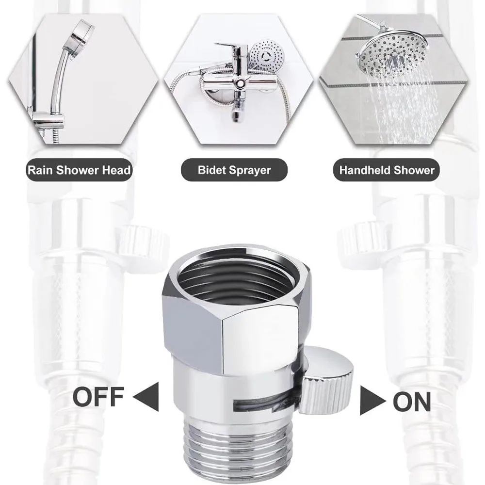 Bathroom Hand-held Shower Head Quick Shut Off Valve G1/2 Brass Flow Control Valve Water Saving Shower Switch for Bidet Sprayer