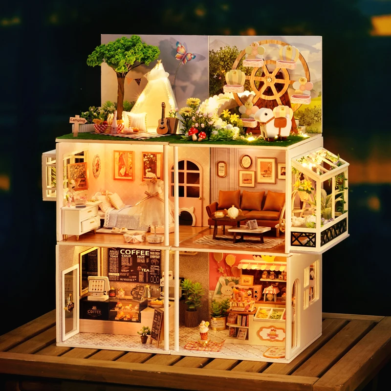 CUTE ROOM - DIY Miniatuur Houten Poppenhuis Villa Bouwpakket - A-085