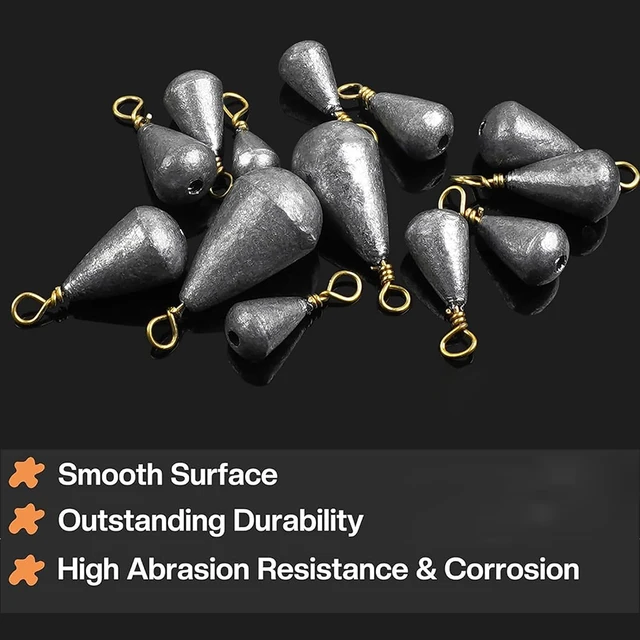 Fishing Sinkers And Weights 30-Piece Fishing Weights Kit Drop