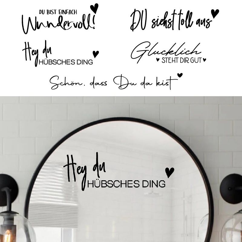 German Version Mirror Vinyl Sticker Decal Bathroom Mirror Decor