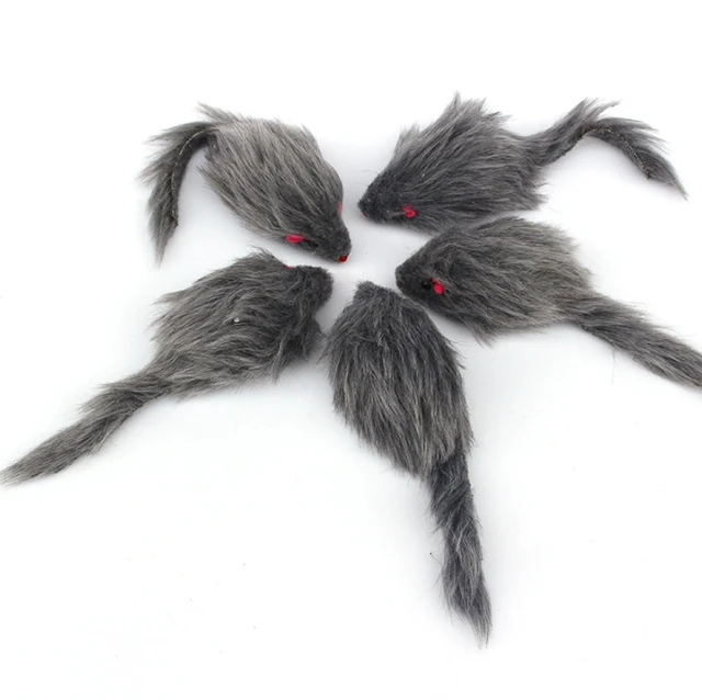 False Mouse Cat Pet Toys 18 cm Cat Long-haired Tail Mice Mouse Toys Soft Rabbit Fur Furry Plush Cat Toy For Pet Cats Dogs 5