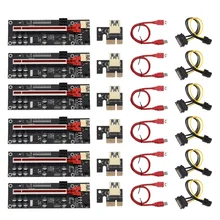 

NEW 6PC CIE Riser 011 PRO 10 Capacitance 6Pin Super Stable PCI Express Graphic Card Bitcoin Miner Riser For Video Card Mining