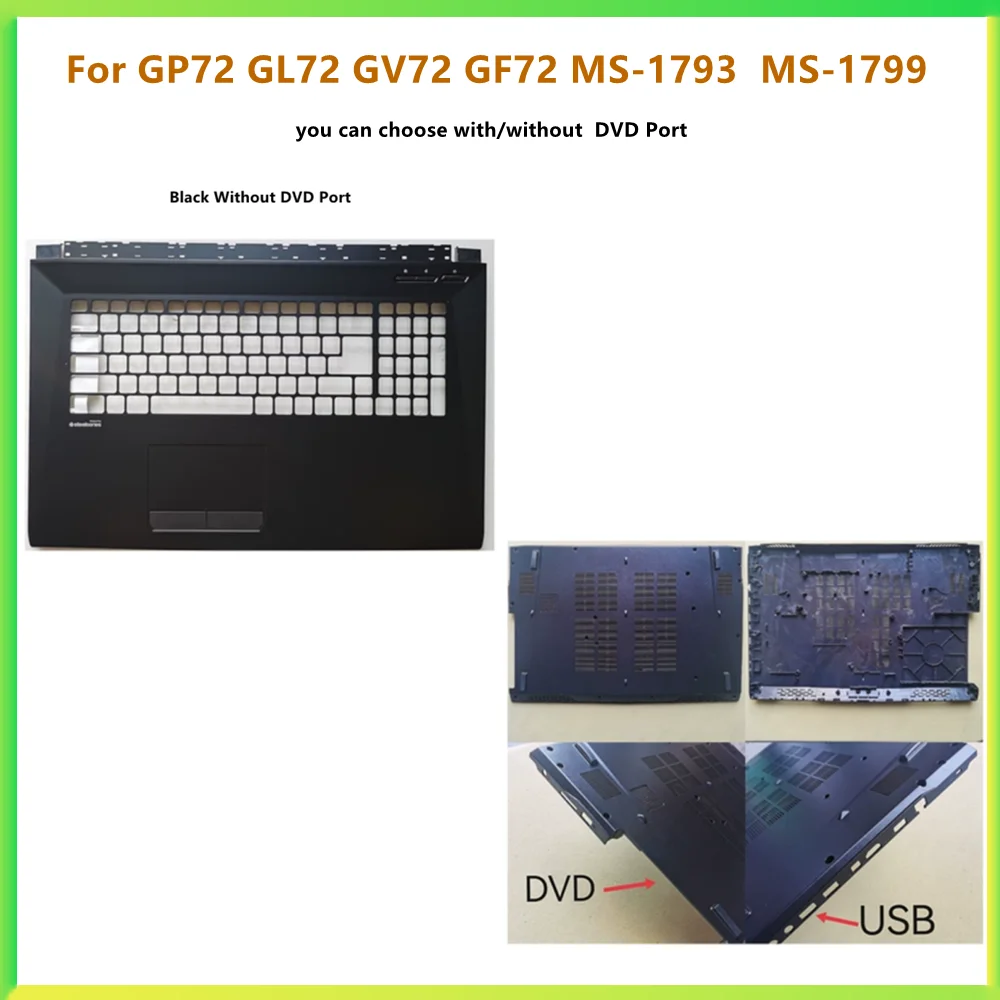 Laptop Top Case Palmrest Carcaça Superior Tampa Inferior Estojo para Msi Gp72 Gl72 Gv72 Gf72 Ms1793 Ms-1799 Novo