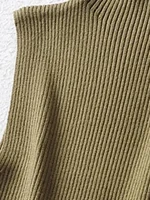 Women Fashion Fitted Basic Ribbed Knit Tank Tops Vintage High Neck Sleeveless Female Camis Chic Vest Top Mujer - Image 6