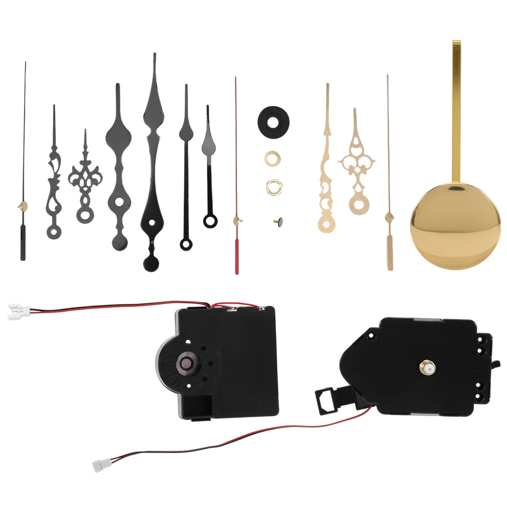 

Quartz Pendulum Trigger Clock Movement Chime Music Box Completer DIY Wall Mechanism Repair Parts with 4Pairs Clock Hands