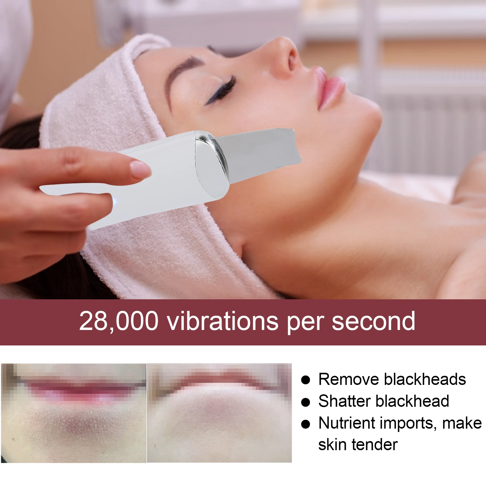1pcs Skin Scrubber Deep Vibrate Facial Cleaner Shovel Spatula Not Ultrasonic Face Scrubber Pore Cleaner Facial Shovel Massage