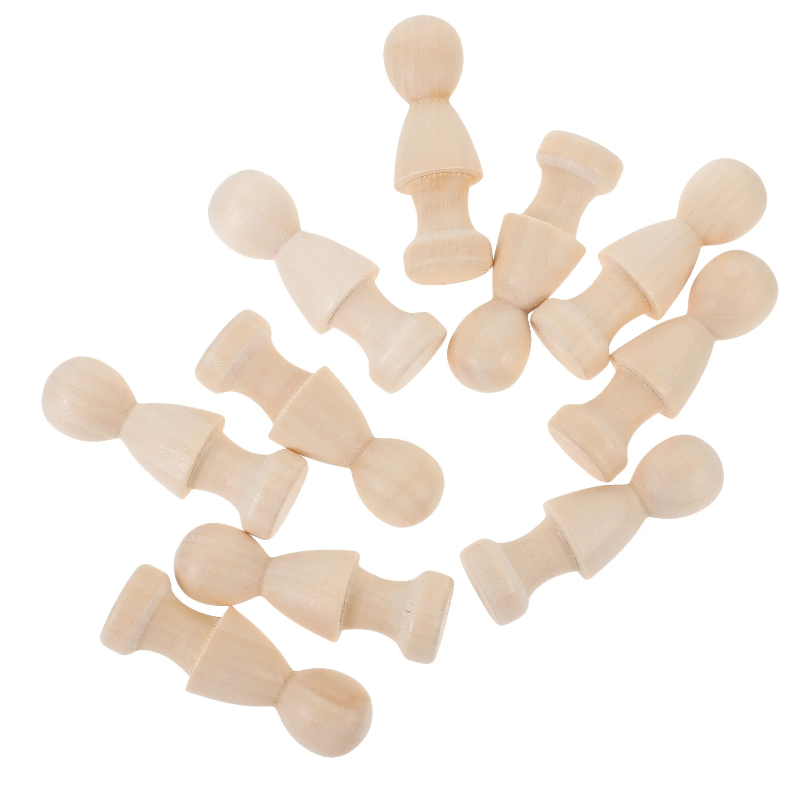 

10 Pcs Peg Hooks DIY Graffiti Dolls Wooden People Supplies Unfinished Child Painting