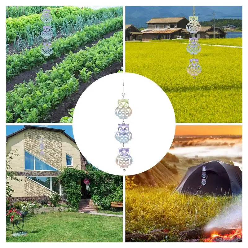 Owl Bird Repellents Control 24.02in Owl-Shaped Reflectors Board for Outdoor Bird Scare Woodpecker Repellents Garden Accessory bird accessories
