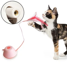 

Interactive Cat Toys Automatic Pet Wand Toy with Feather Smart Obstacle Avoidance Movable Exercise Toys for Indoor Cats Kitten