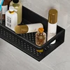 Black Space Aluminum  Toilet Rack Wall-mounted Bathroom Shelves  Changing Basket Set For Kitchen Accessories 5