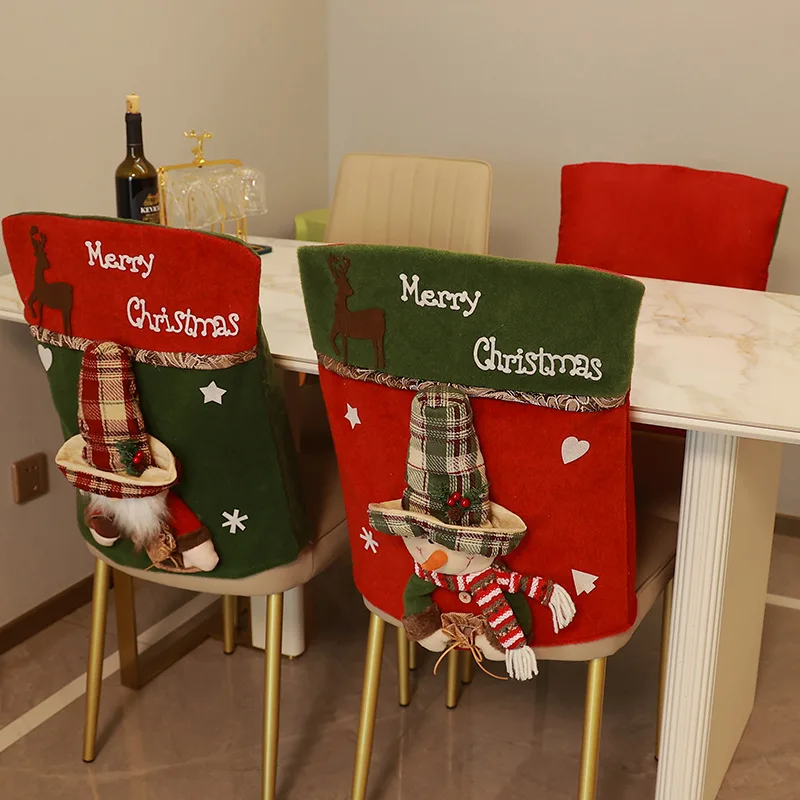 Christmas Chair Decoration Set Home Christmas Decoration Cartoon Chair Set Christmas Decoration Supplies Xmas Chair Cover