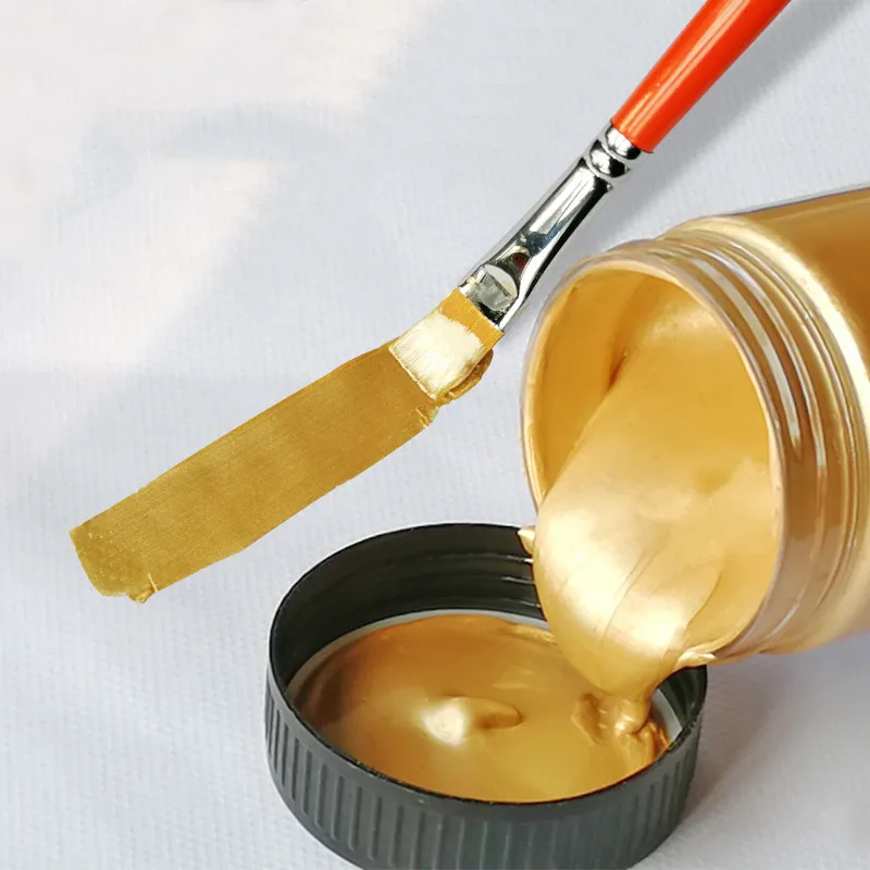 100ml 방수 금속 컬러 안료 골드 아크릴 페인트 석고 장난감 조각상 색칠 DIY 섬유 그림 낙서 착색제 - AliExpress 15